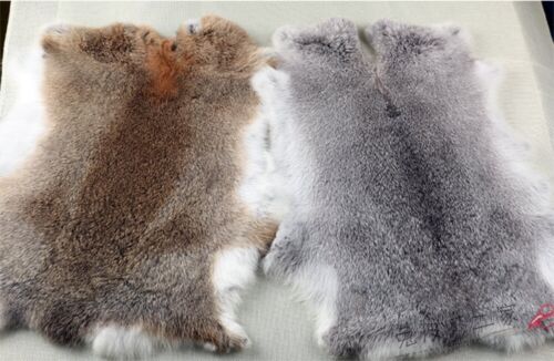 100% Natural Rabbit Fur Skin Crafts Arts Real Rabbit Leather Hides & Fur Pelts - Picture 1 of 22