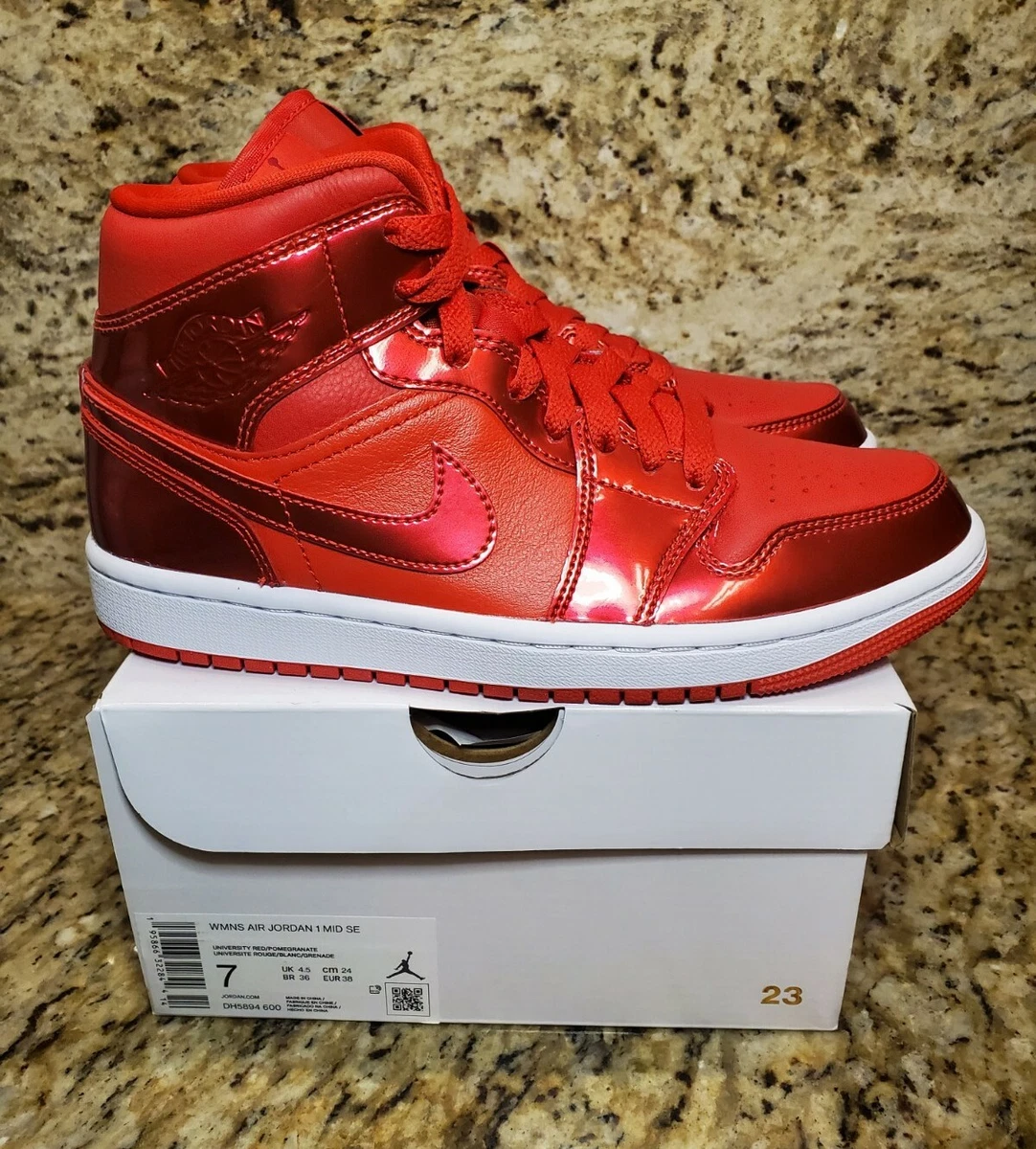 Nike Air Jordan 1 Mid SE u0026#034;Pomegranateu0026#034; Red WOMENu0026#039;S SIZE 7  DH5894-600 New BOX | eBay