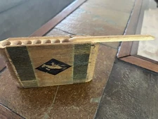 Vintage WOODEN CIGARETTE CASE HOLDER dispenser HARD WOOD holds 10