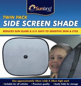 Sunland Twin Pack Side Window Car Sun Shade UV Ray Protection Auto SUV 4wd