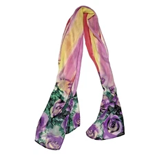 Scarf Rectangular Zheng Qing Multicolored Floral 148cm Stunning