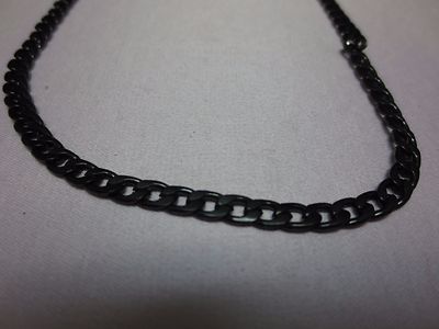 18''--48'' BLACK  STAINLESS STEEL  5MM CURB LINK CHAIN NECKLACE-BLACK