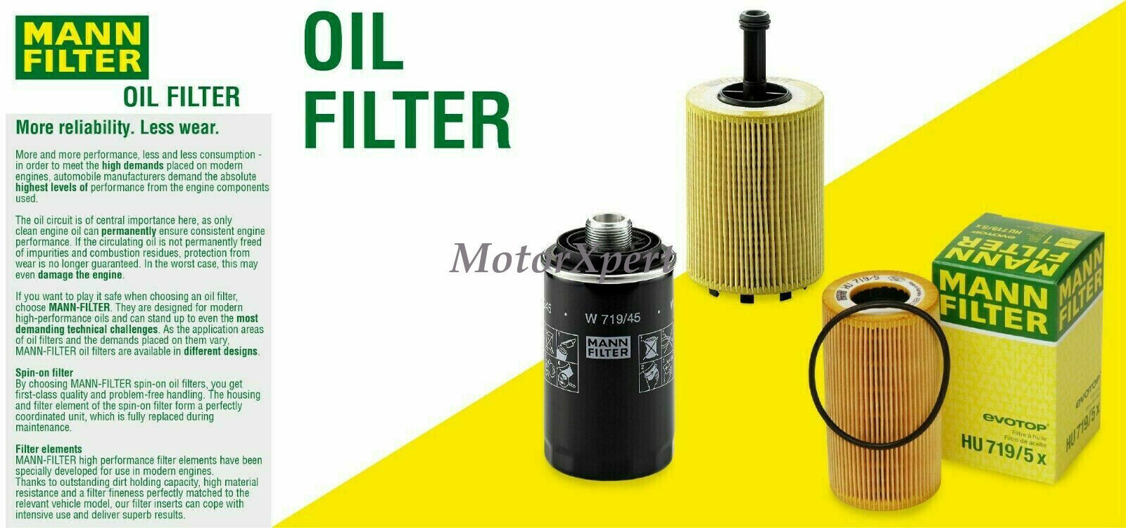 MANN-Filter Engine Oil Filter Set 11427953129 For BMW F10 F22 F30 320i 335i E92