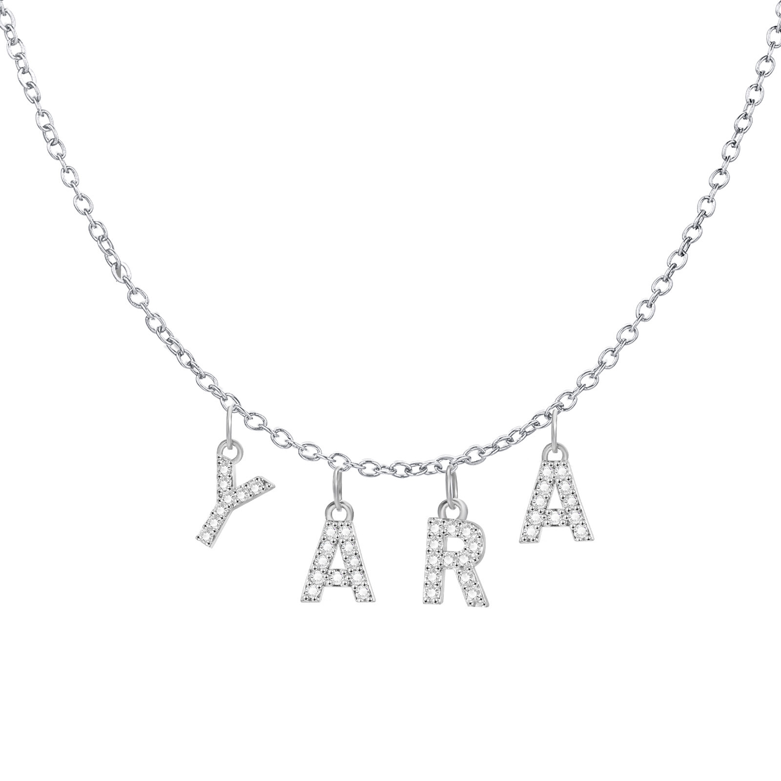 Personalized Custom Name Necklace Women Initial Letter CubicZircon