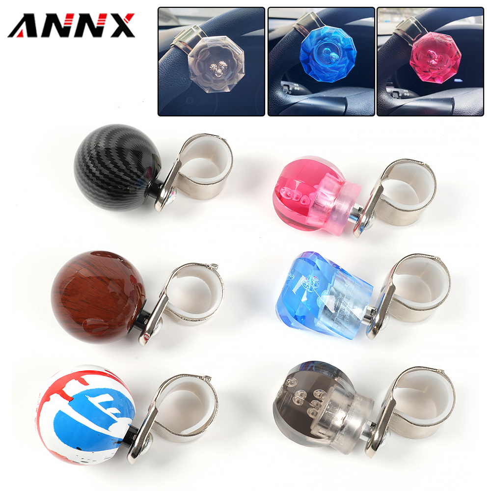 Gearzaar Universal Steering Wheel Spinner Knob – Booster Ball For Trucks & Cars, 90° Adjustable, Brown