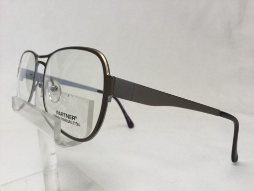 NEW PARTNER 152 Eyeglasses Bronze/Silver Spring Hinges Stainless Steel Aviator - Picture 2 of 6