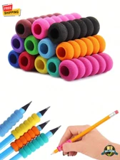 10pcs Soft Foam Pencil Grips Anti-Slip Pen Sleeves for Writing Comfort
