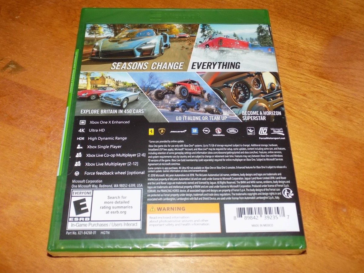FORZA HORIZON 4 MICROSOFT XBOX ONE 1 EXCLUSIVE Race Racing Game