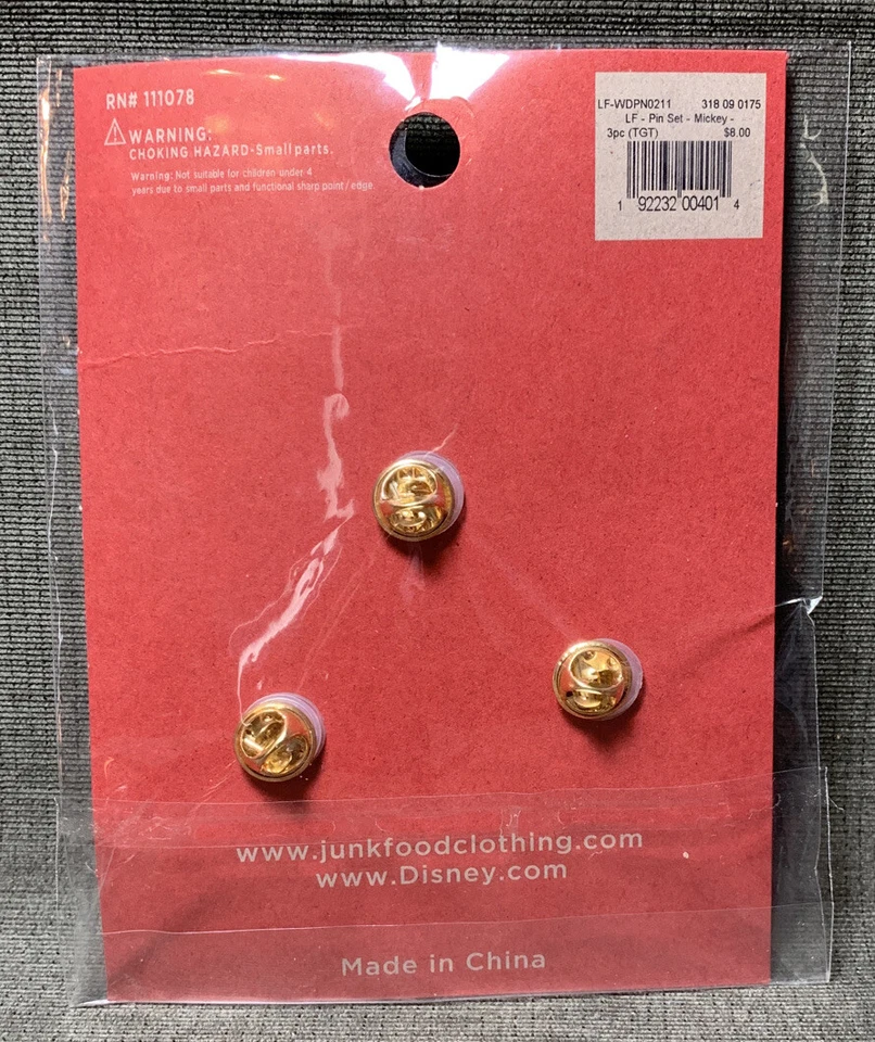 3 Disney Mickey Mouse Enamel Pins By Junk Food NEW - Image 2 of 4
