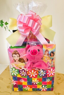 Birthday or Get Well Gift Basket Girls Kids Filled Disney Princess