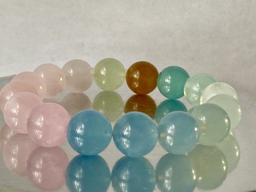 8.8" "Precious Gems/Premium"~ Pink Yellow Green Beryl Morganite Aquamarine A1400 - Picture 2 of 9