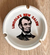 Lincoln's New Salem 4-1/2" Porcelain Tourist Ashtray