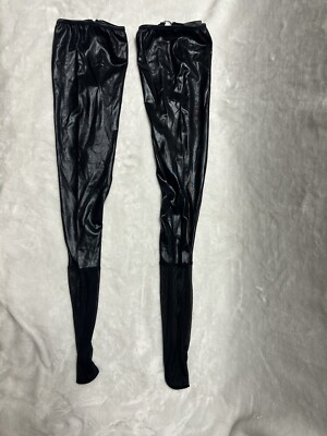 Darque Black stretch thigh high over the knee mesh bottom stockings one size
