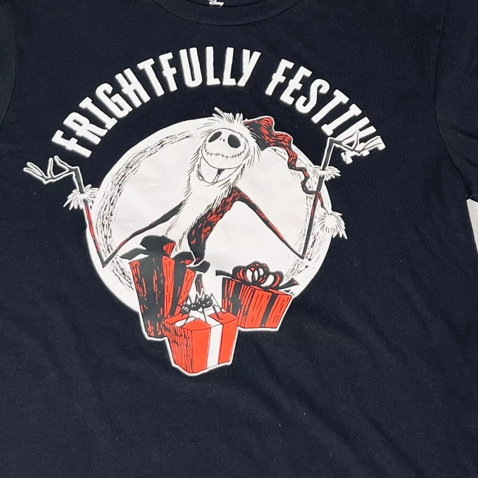 Disney Shirt Boys XL Black Nightmare Before Christmas Movie Tee Holiday - Image 3 of 4