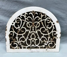 Antique Porcelain Cast Iron Arch Dome Top Wall Register Grate 11x13 VTG 1420-24B