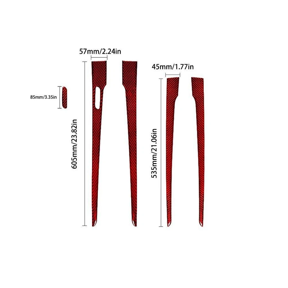 Cubierta de panel de puerta interior para Chevrolet Impala 14-20 vinilo rojo fibra de carbono Foto 3 de 4