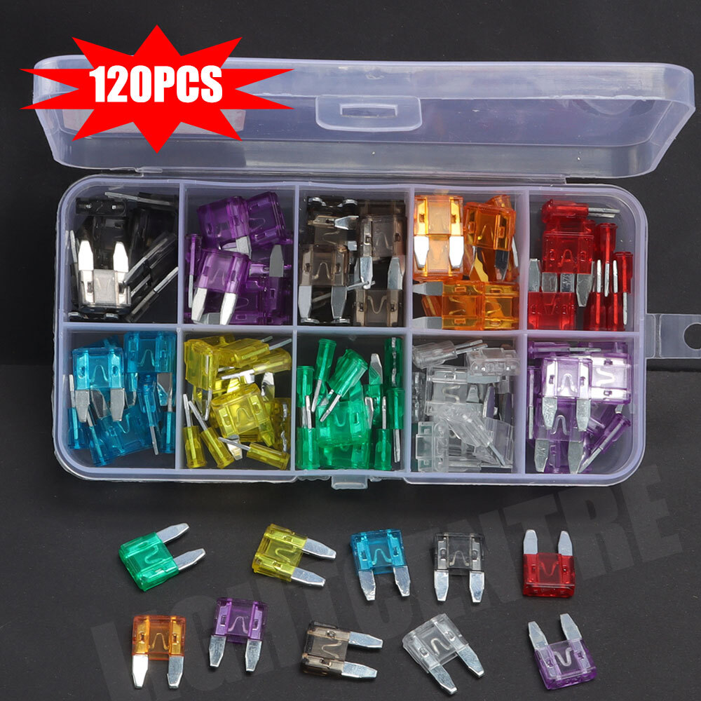 Mini Car Fuse Assortment Assorted Kit Blade Set Auto 120 pc Truck