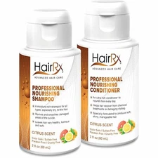 HairRx Professional Nourishing Shampoo & Conditioner Travel Set, Light Lather, C