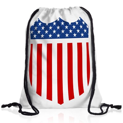 USA Amerika Rucksack Sportbeutel Turnbeutel Gym Bag Beutel Wappen Sheriff stars