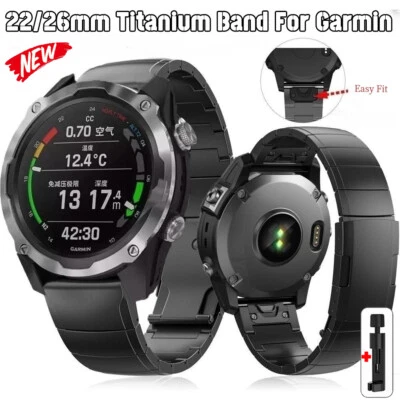 22/26mm Watch Band For Garmin Fenix765 5XPlus Metal Titanium Quick Release Strap
