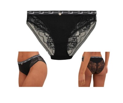 spencers sexy lingerie Spencer Intimate Women's Underwear, 2Pcs Sexy Lingerie, Lace Bralette Bra,  Panties Set, Floral Sleepwear, L Size, Black main image 0