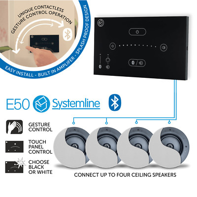 Systemline E50 (schwarz) Bluetooth Musiksystem mit 4x Premium Deckenlautsprechern