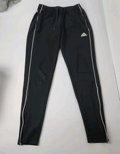 Adidas Aeroready Womens Running Joggers Pants Sz S Black Stripe Zip Ankle