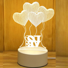 for Home Children's Night Light Table Lamp Romantic Love 3D Acrylic Led Lamp