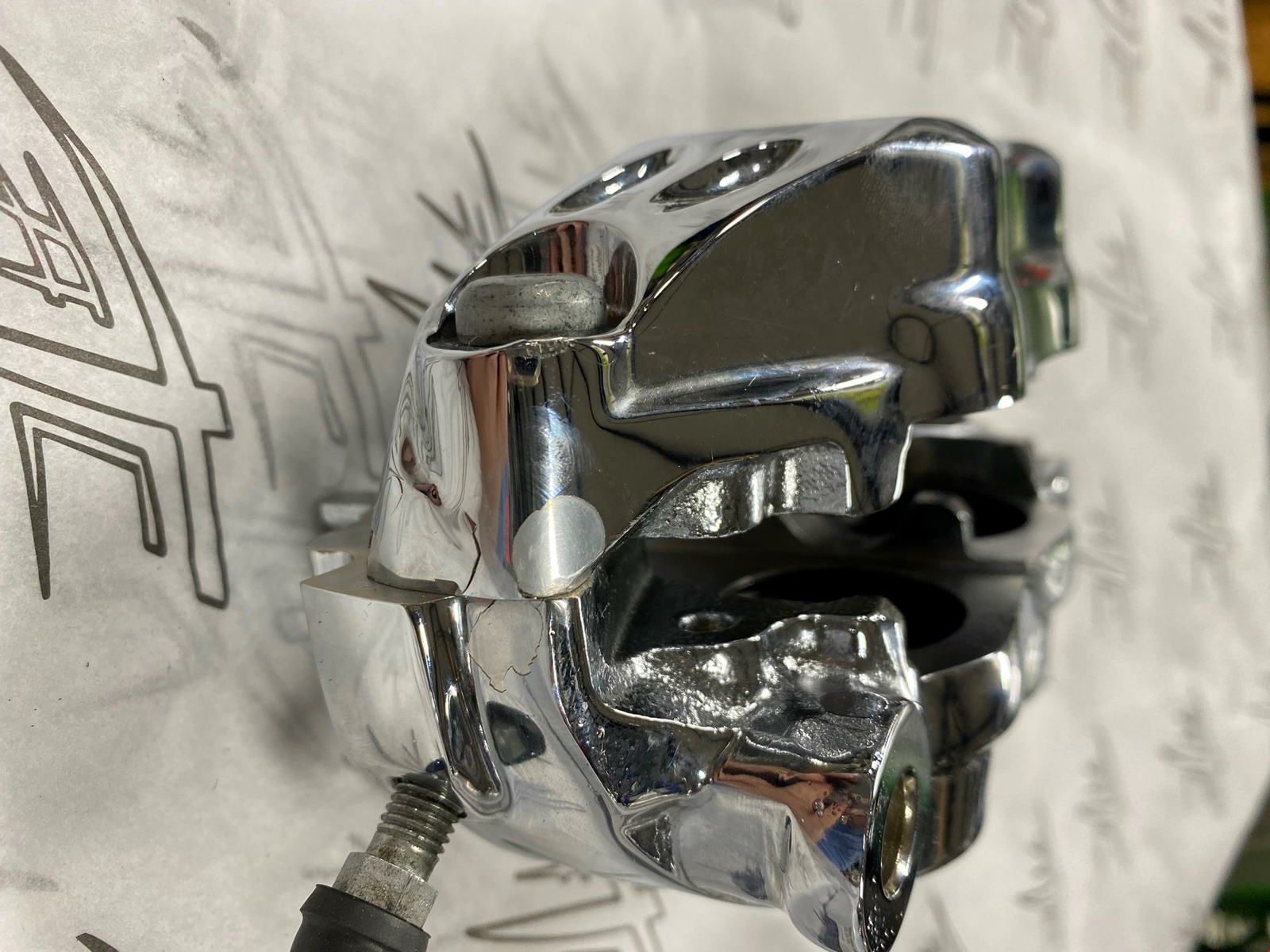 ZX14 CHROME OEM FRONT RIGHT BRAKE CALIPER HOUSING 0611 KAWASAKI NINJA