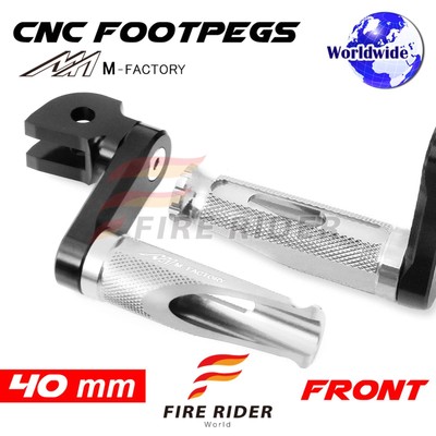 40mm Adjustable Silver Rider Foot Pegs SHINOBI For Sport 750 All Year