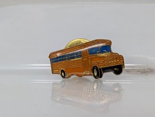 Vintage Blue Bird Yellow School Bus Classic Vehicle Enamel Lapel Pin