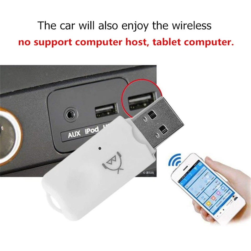 1pc Mini External USB Blue-tooth Receiver Wireless Audio Adapter w/ Microphone - Image 2 of 4