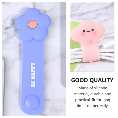 2 Pcs Silicone Cable Winder Organiser Clips Cute Organizer Earphone Holder - Afbeelding 2 van 12