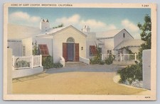Home of Gary Cooper, Brentwood, California CA 1938 WB Postcard