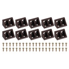 10Pcs 1.3"x0.8"x0.8" Plastic Corner Braces L-Shape Shelf Support Brace Brown
