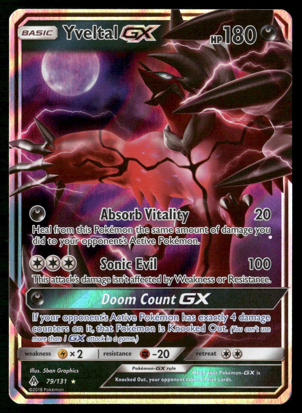 Yveltal GX 79/131 Holo GX Rare Forbidden Light Pokemon NM/M