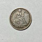 1891 Seated Liberty Dime Choice VF+