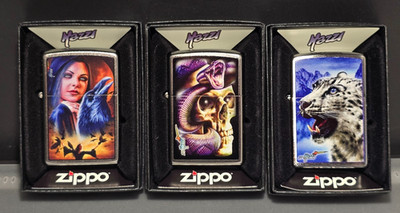 Zippo 3er MAZZI Morrigan, Leopard, Skull/Snake (Zippo Lighter Set of 3)