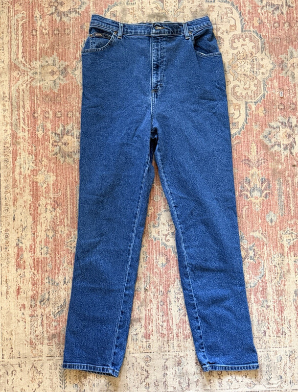 Vintage Riders Women’s Blue Denim Straight Leg Jeans 16M High Rise Stretch