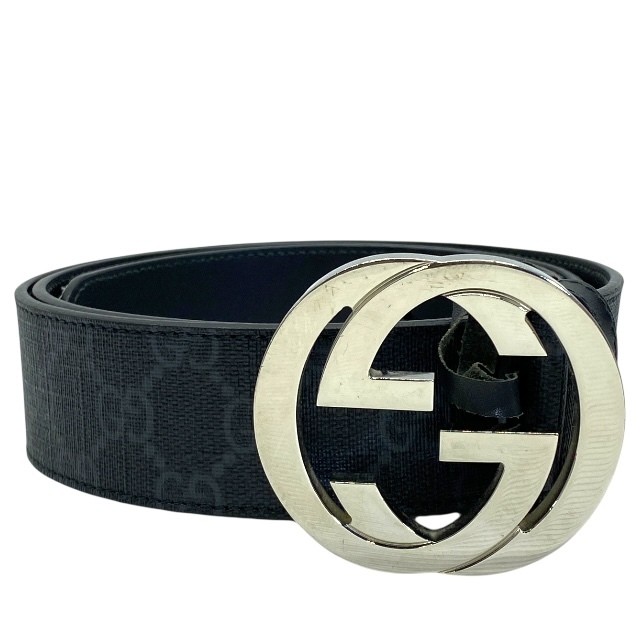 GUCCI GG Interlocking Leather Belt in Black Size 95 38