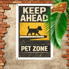 Sturdy Rust Free Slow Down Cat Crossing Metal Sign Decor 8x12