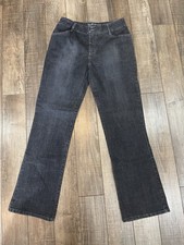 Y2K Halston Jeanswear Charcoal Gray Stretch Relaxed Bootcut Jeans Dark Wash Sz 8