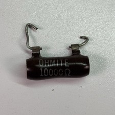 Vintage OHMITE 10000 Ohm Wire Wound High Power Resistor Brown Tests Good