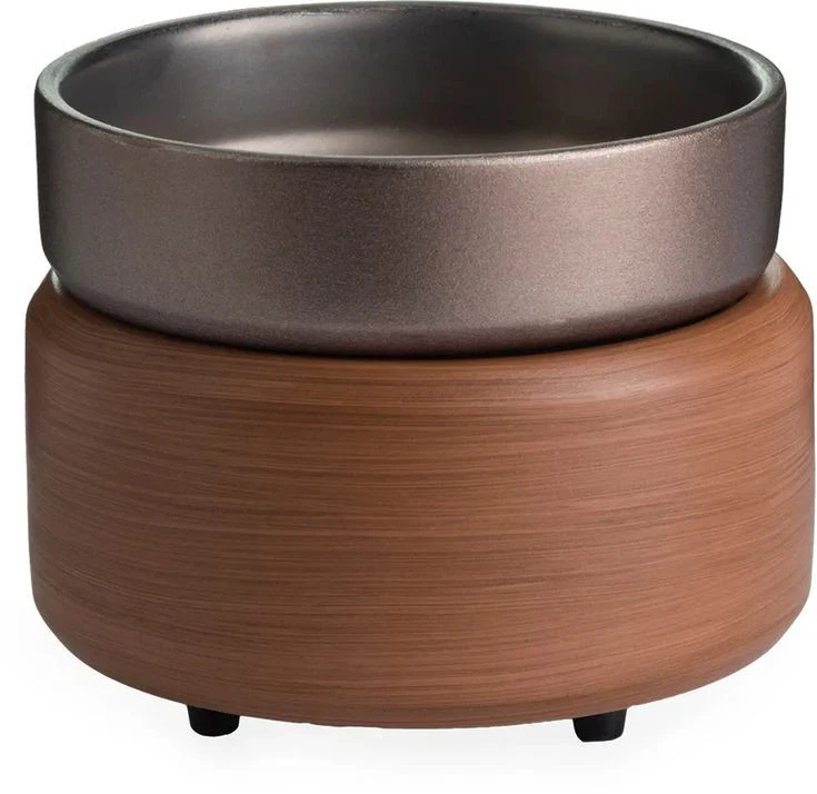 Sophisticated Pewter Walnut 2-in-1 Candle & Wax Melt Warmer for Every Room - Image 2 of 3