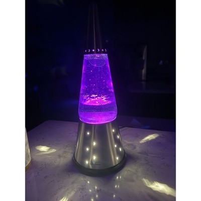 Lava Wizard Model 6633 Lamp Wizard Glitter Silver Celestial Stars Moons Cone