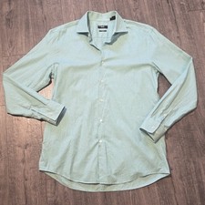 Boss Hugo Boss Green Micro Check 43/17 fits XL Button Down Men's Dress Shirt