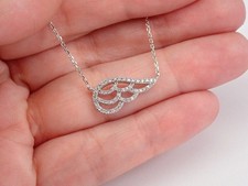 1.20Ct Round Cut Moissanite Women's Wing Shape Pendant 14k White Gold Plated