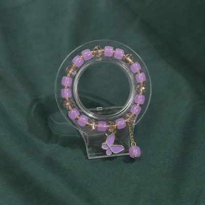 Flieder Schmetterling Bettel Perlen Armband