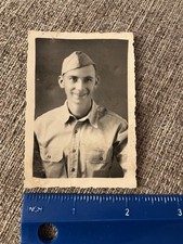 WWII Photo Young Smiling American Soldier Poses For Portrait In Uniform