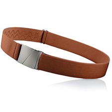 No Show Invisible Elastic Belts for Women  Men 1.5" adjustable Non Slip Cognac